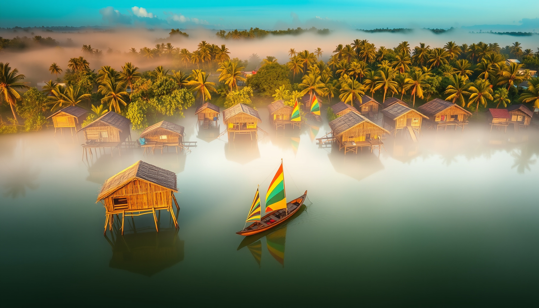 Ganvie stilt village in Benin Republic